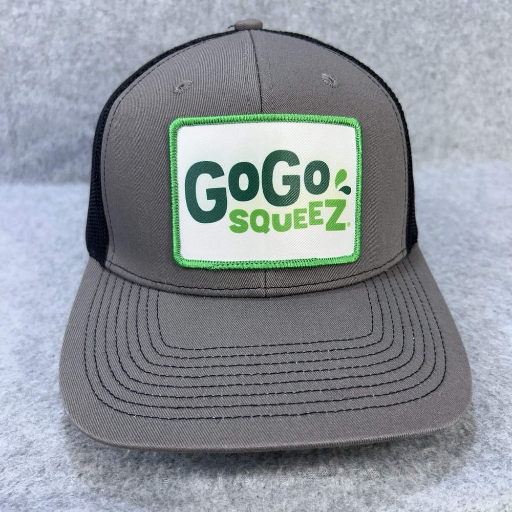 GoGo squeeZ Trucker Hat Outdoor Cap Snapback Gray Black Mesh Patch
